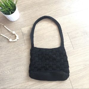 The Sak black woven crossbody purse